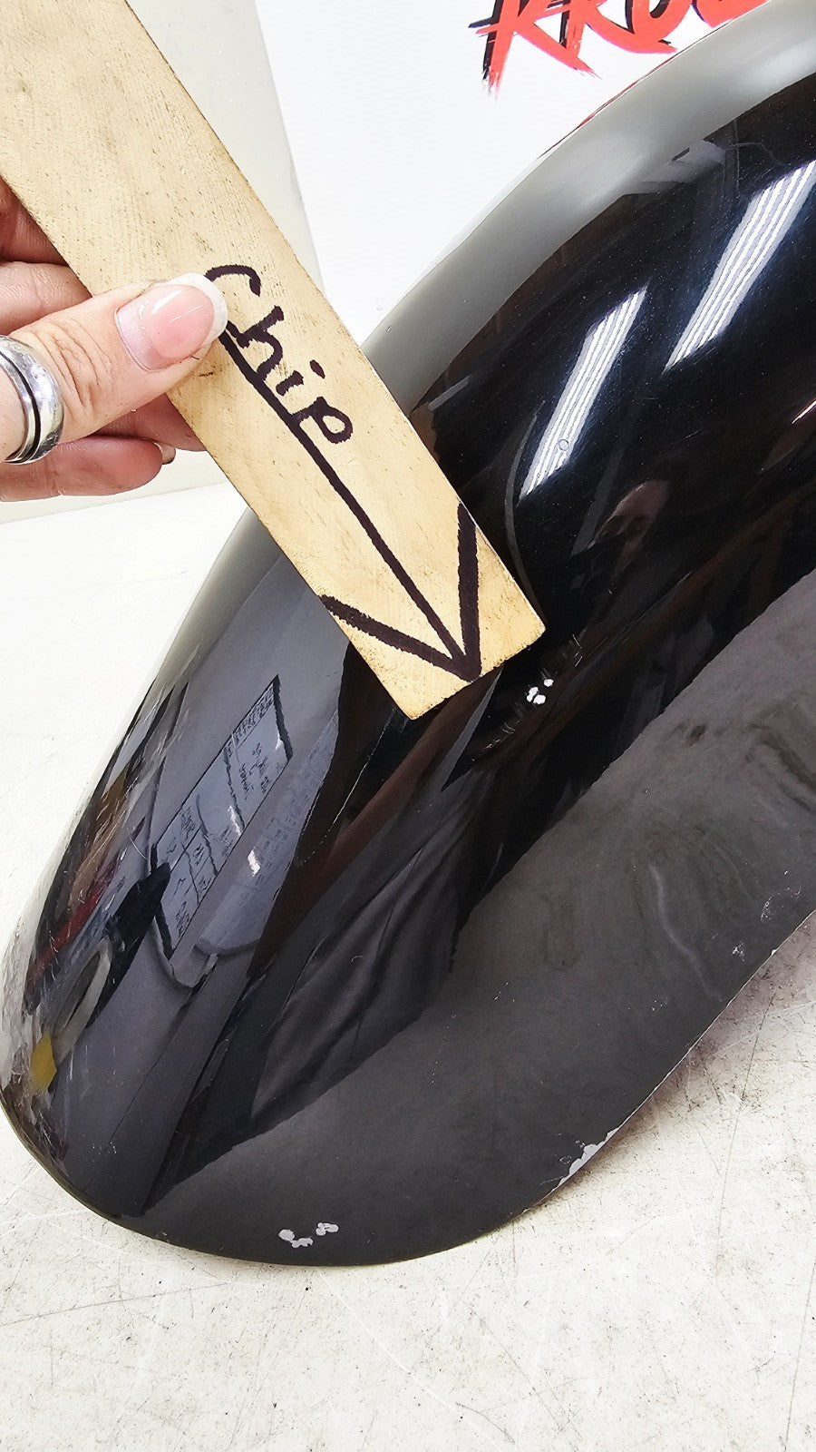 2000 HONDA VALKYRIE INTERSTATE Front Wheel Fender w/ Chrome Trim Tip Black