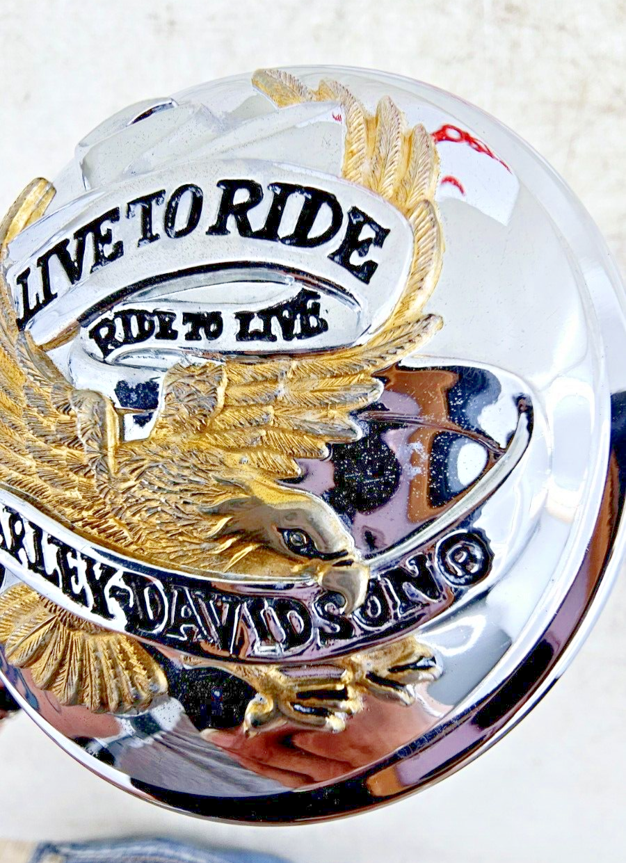 1999 HARLEY DYNA CONVERTIBLE Gas Cap Chrome Live To Ride Ride To Live