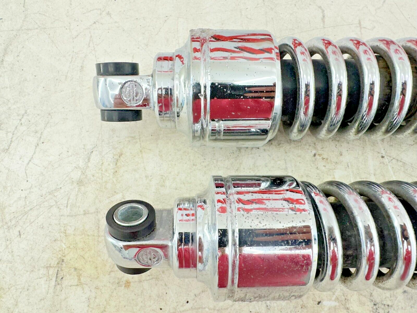 2005 HARLEY DAVIDSON DYNA Chrome Rear Shocks OEM HD 12"