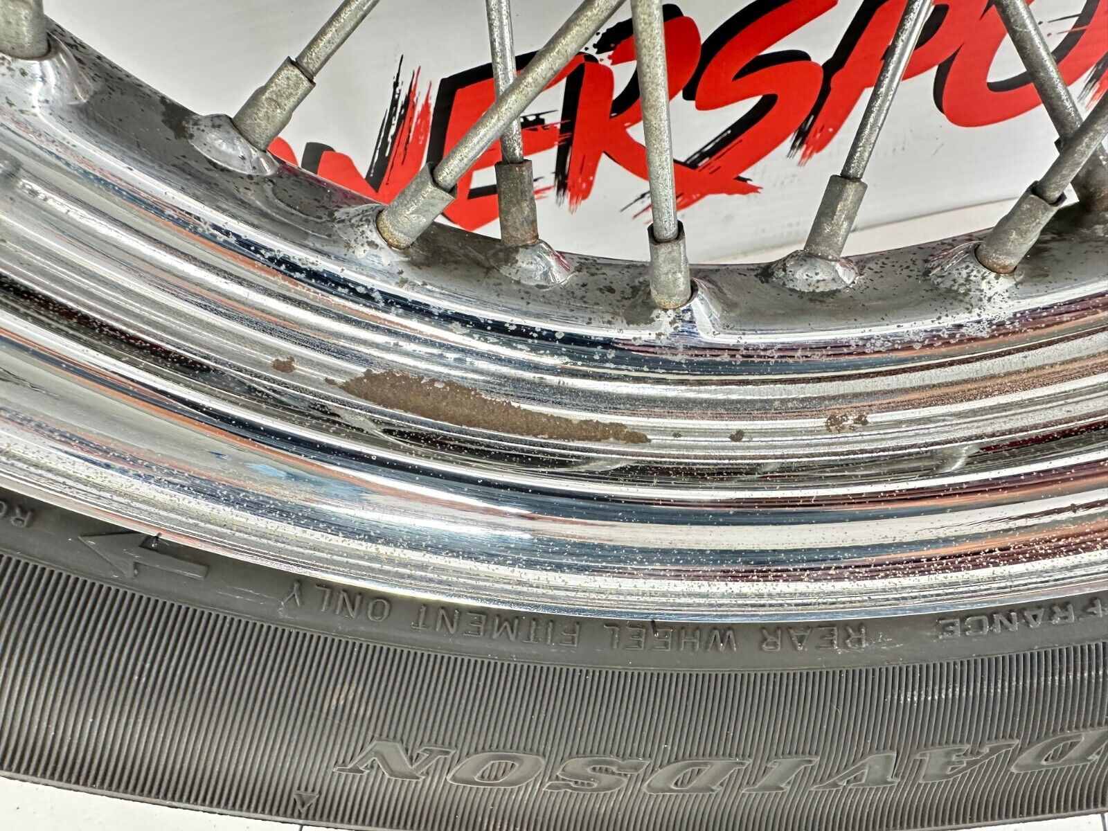 2003 Harley Davidson Sportster 16" Rear Wheel Rim Nice Dunlop D401 Tire