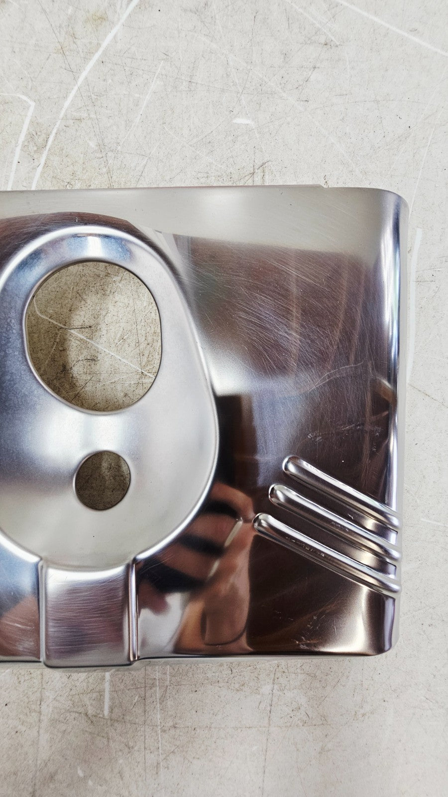 2002 HARLEY SOFTAIL Chrome Headlight Mount Bracket Cover Panel