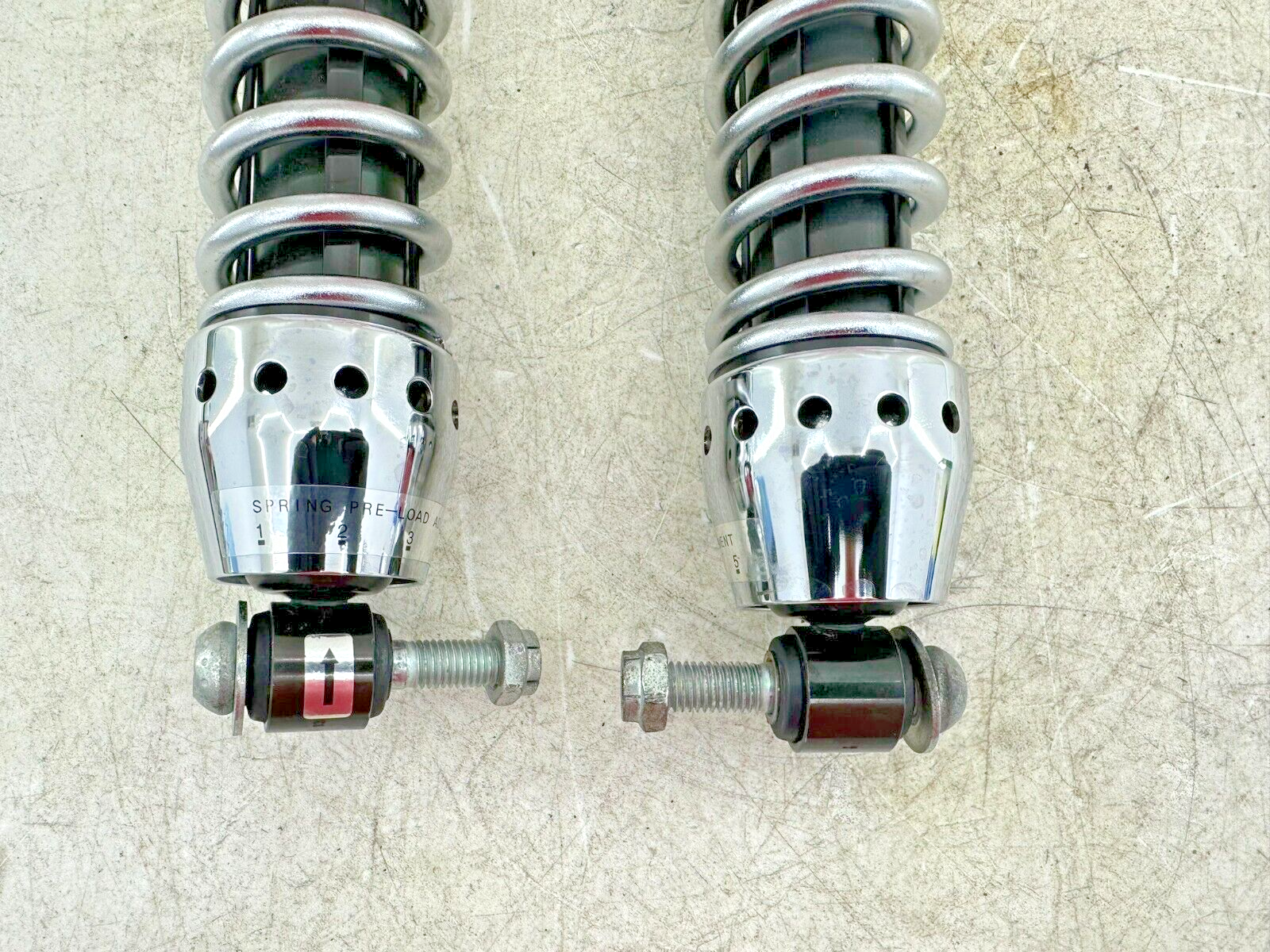 2003 Harley Davidson V Rod VRSCA Chrome Rear Shocks Suspension 12.25"