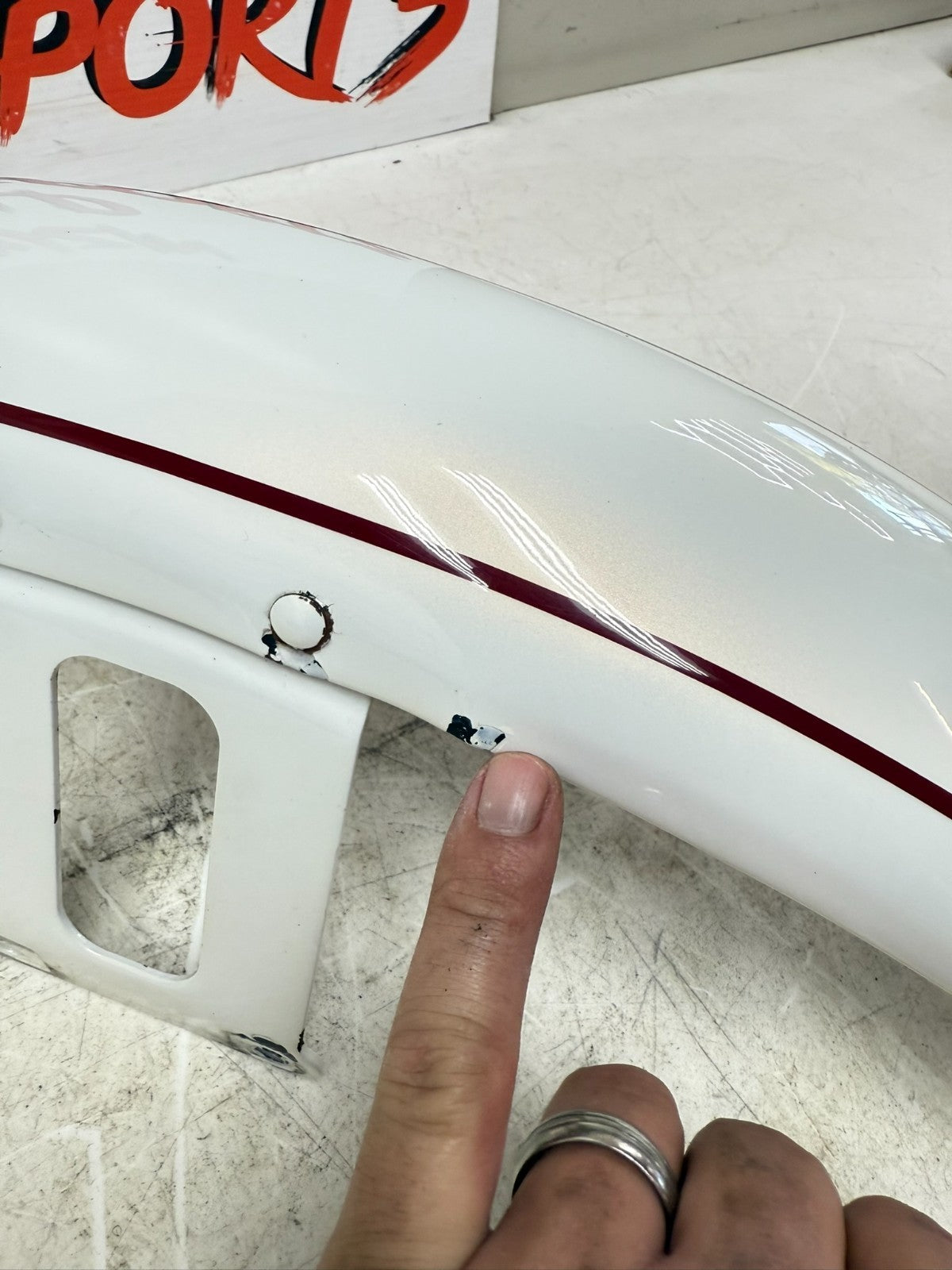2003 HARLEY DYNA WIDE GLIDE Front Fender Pearl White 100th Anniversary