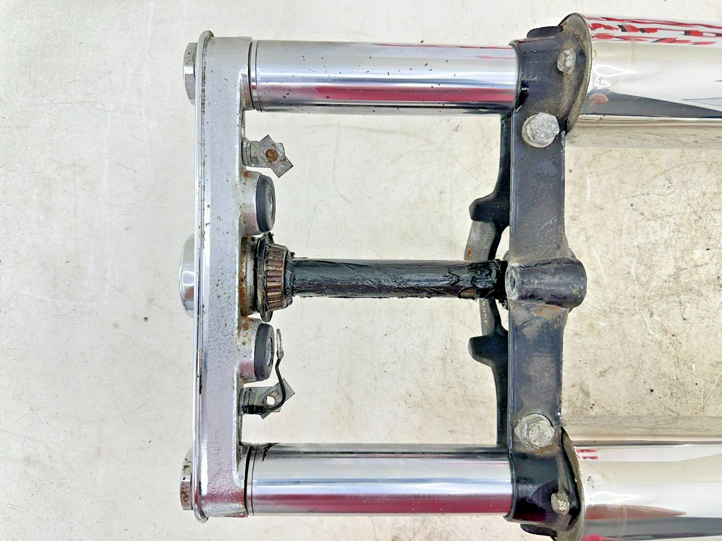 1995 HARLEY SOFTAIL Chrome Forks Front End Suspension Top Triple Clamp