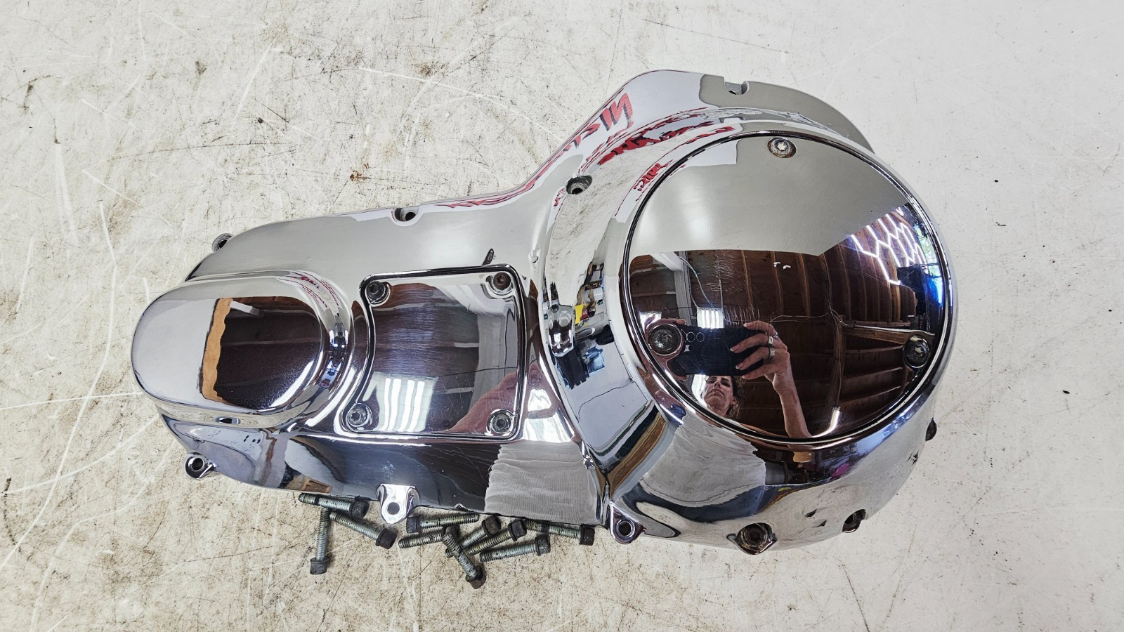 1996 HARLEY FLH ELECTRA GLIDE Outer Primary Clutch Cover Case Chrome Housing