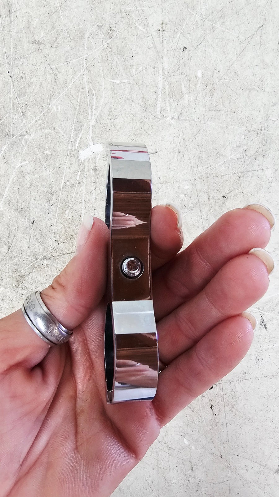 1993 HARLEY SOFTAIL Chrome Oil Cooler Mounting Separator Clamp