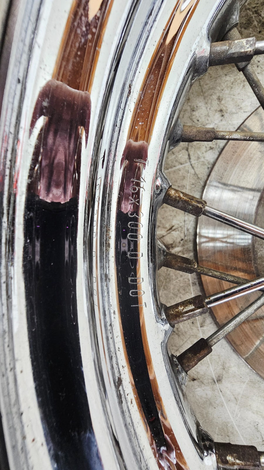 1990 Harley FXR FXRT FXRD FXRS FXLR FXRC Rear Wheel Rim Tire Chrome 16x3