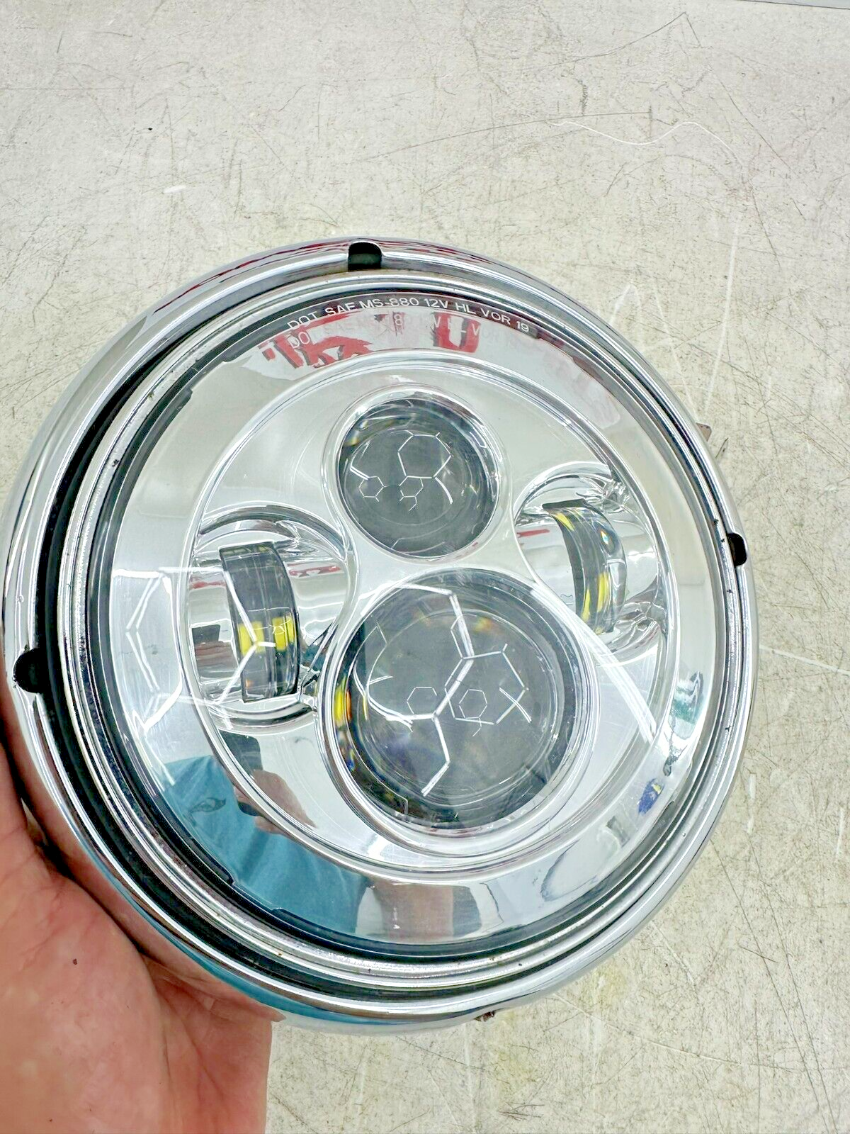 2003 HARLEY ELECTRA GLIDE classic LED Headlight Head Light W/ Chrome Trim Ring