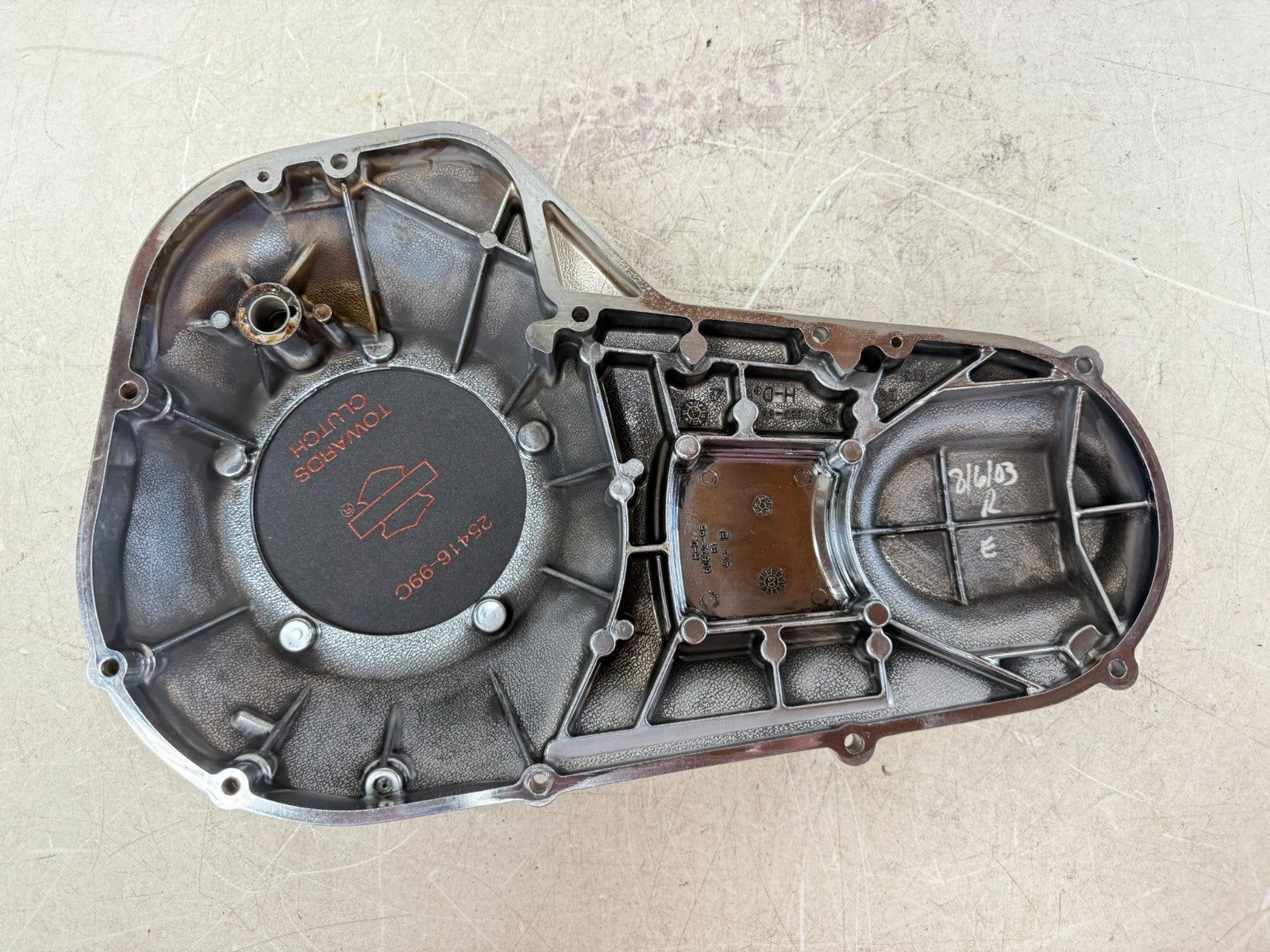 2003 HARLEY ELECTRA GLIDE Outer Primary Clutch Chrome Cover 100 Anniversary