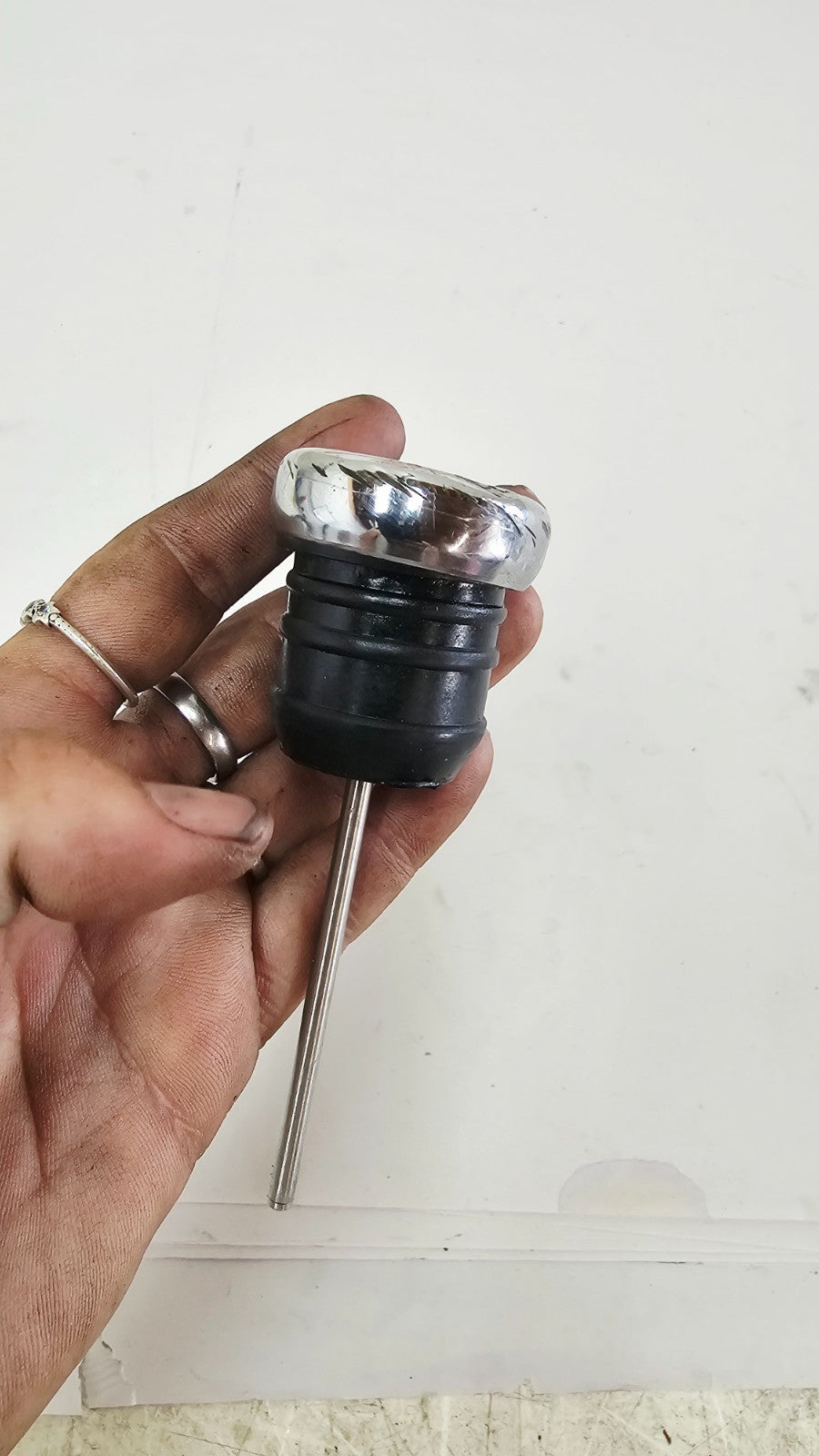 1995 HARLEY SOFTAIL FATBOY OEM Chrome Oil Temperature Dipstick Gauge EVO