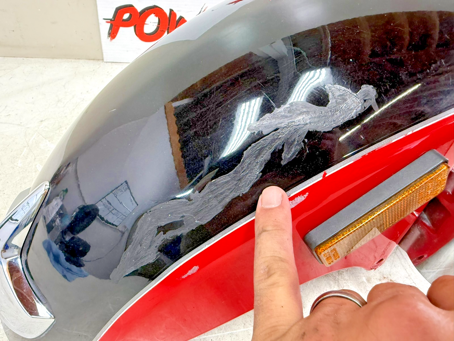 2001 HONDA VALKYRIE INTERSTATE OEM Front Fender With Chrome Trim Tip