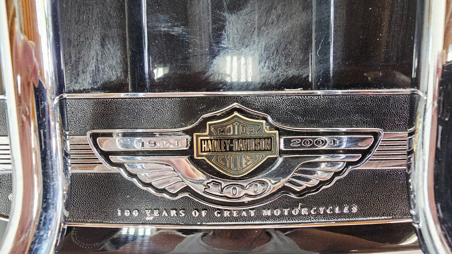 2003 HARLEY ELECTRA GLIDE Trunk Tour Pack Top Box Silver Black 100 Anniversary