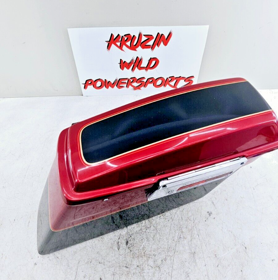 1998 HARLEY FLH ELECTRA GLIDE Right Saddlebag Housing Lid Latch OEM HD Red Black