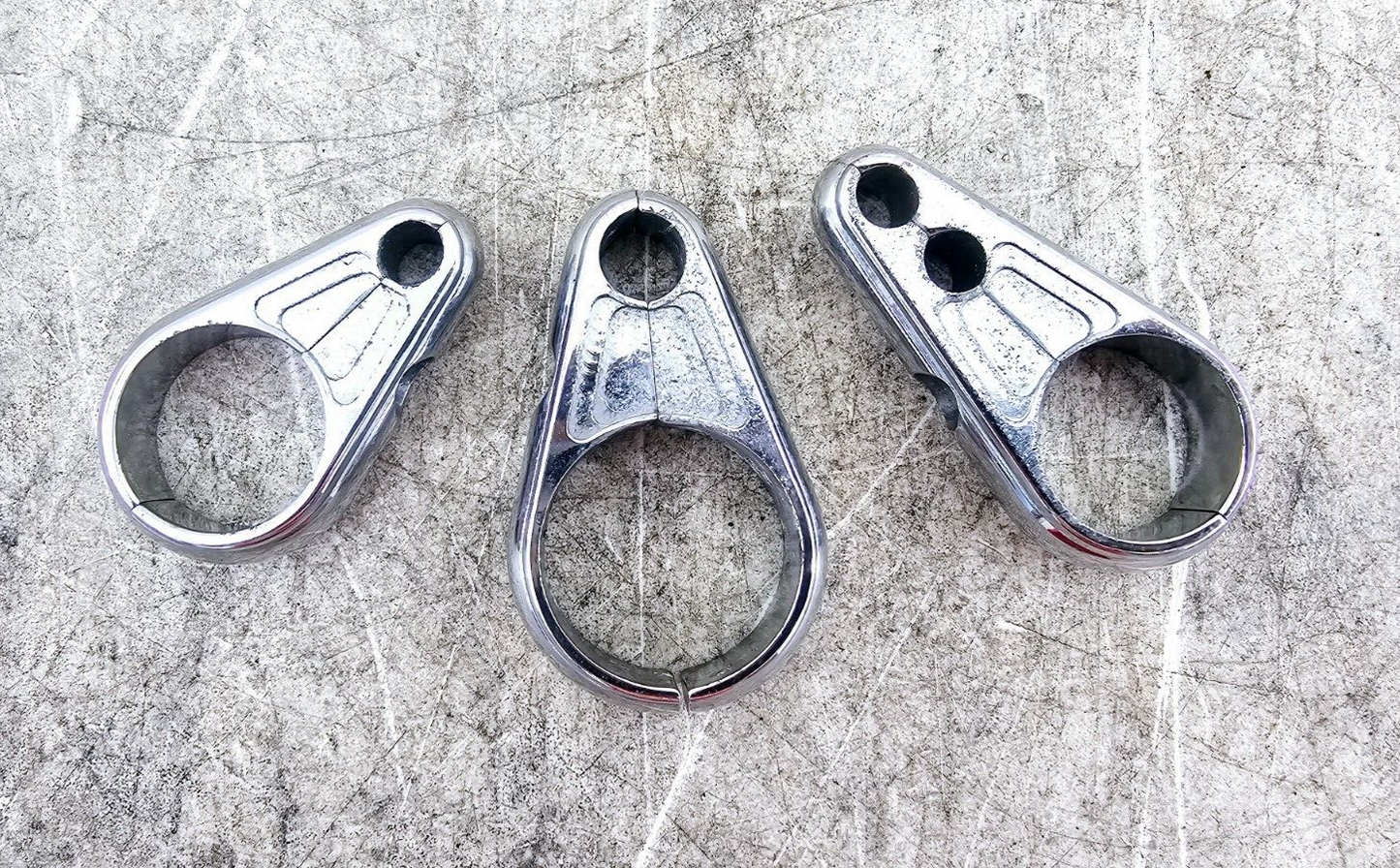 1998 HARLEY FLH ROADKING Chrome Frame Clamp Clutch Cable Brackets