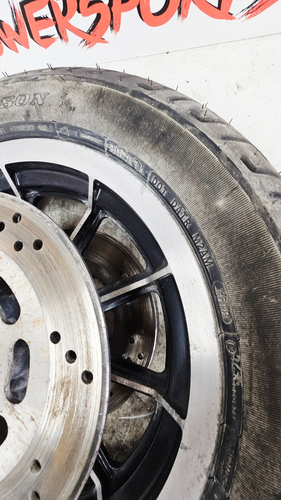 1996 HARLEY FLH ELECTRA GLIDE Front Wheel Rim Tire 10 Spoke Mag Brake Rotor 16X3