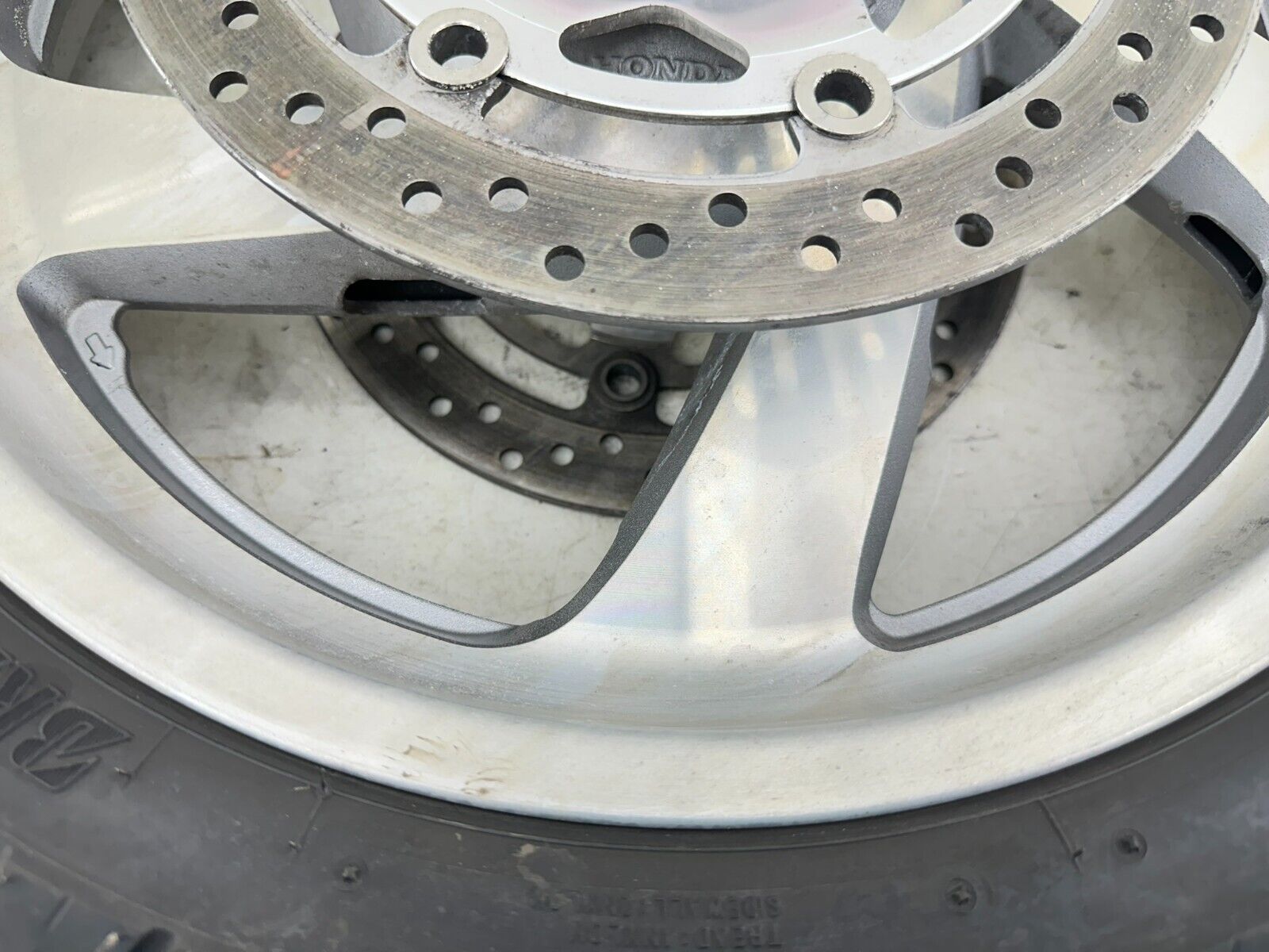 2004 Honda Goldwing GL1800 18" Front Wheel Rim Tire + Brake Rotors