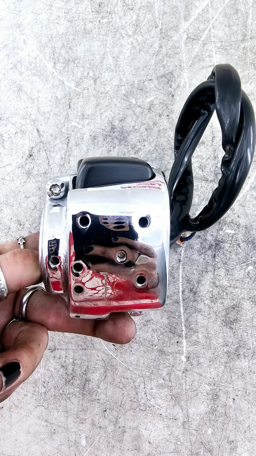 1998 HARLEY FLH ROADKING Left Controls Switch Chrome Housing Horn Turn Buttons