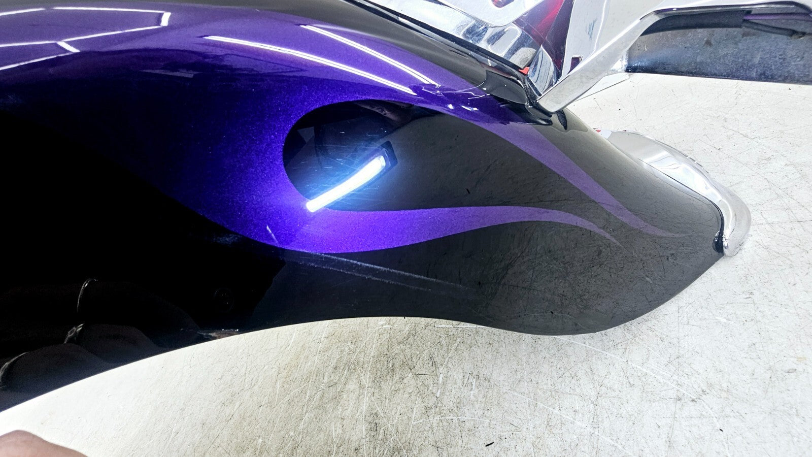 1998 HARLEY FLH ROADKING Rear Fender Brake Turn BLACK PURPLE FLAME OEM HD PAINT