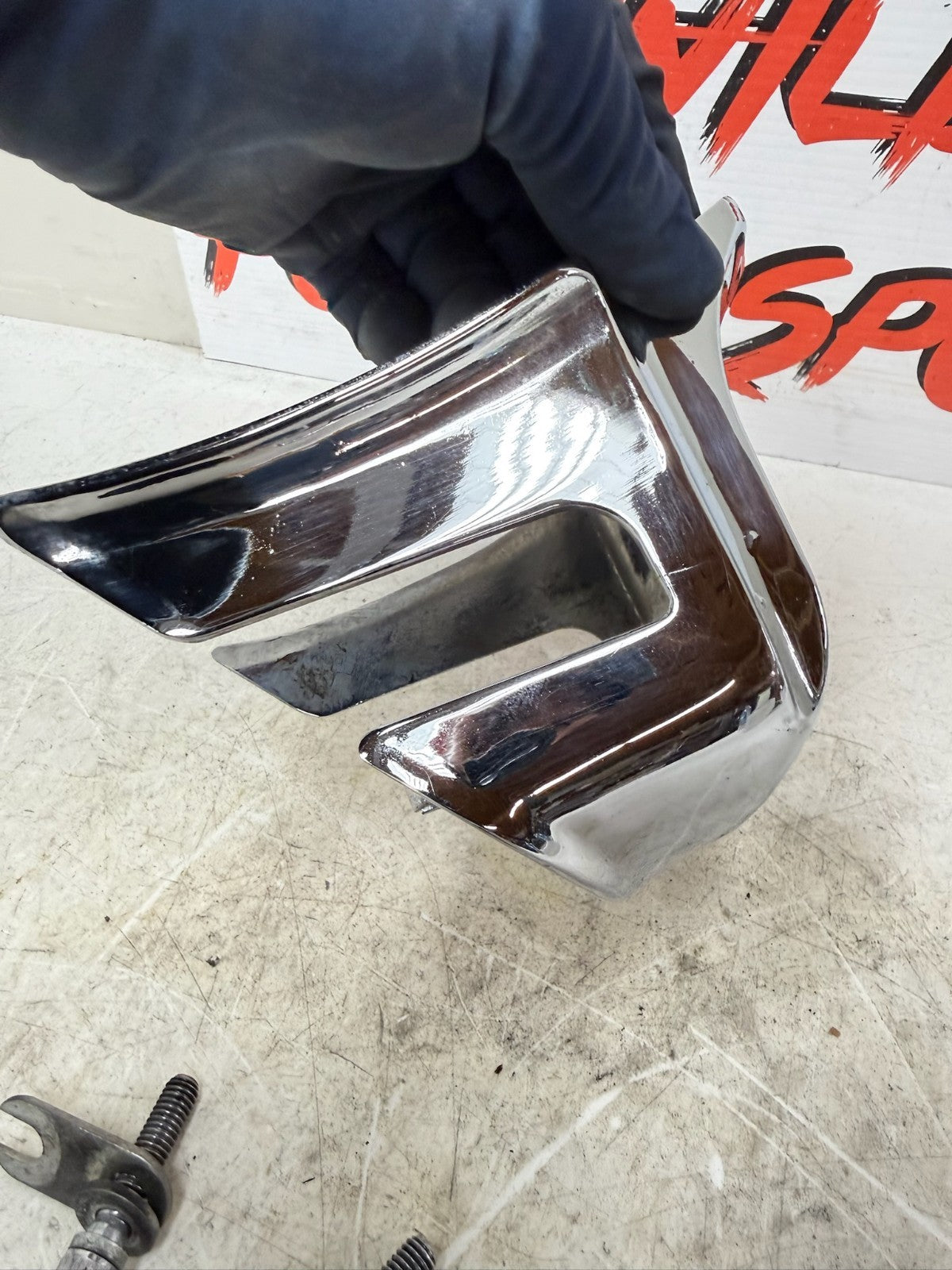 1993 HARLEY DYNA Wide Glide Chrome Front Lower Motor Mount Cover Guard