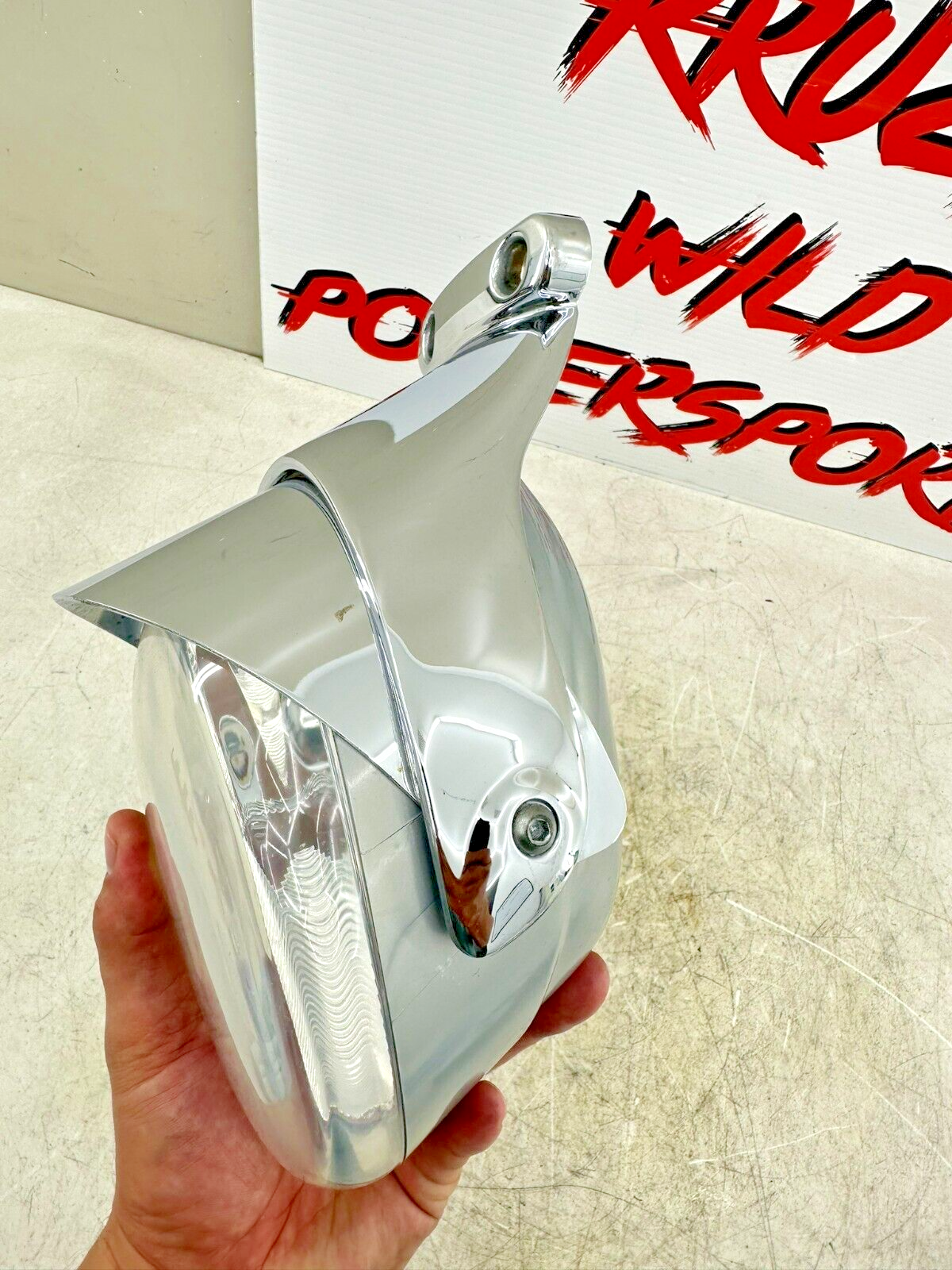 2003 Harley Davidson V Rod VRSCA Headlight + Chrome Mounting Bracket + Visor