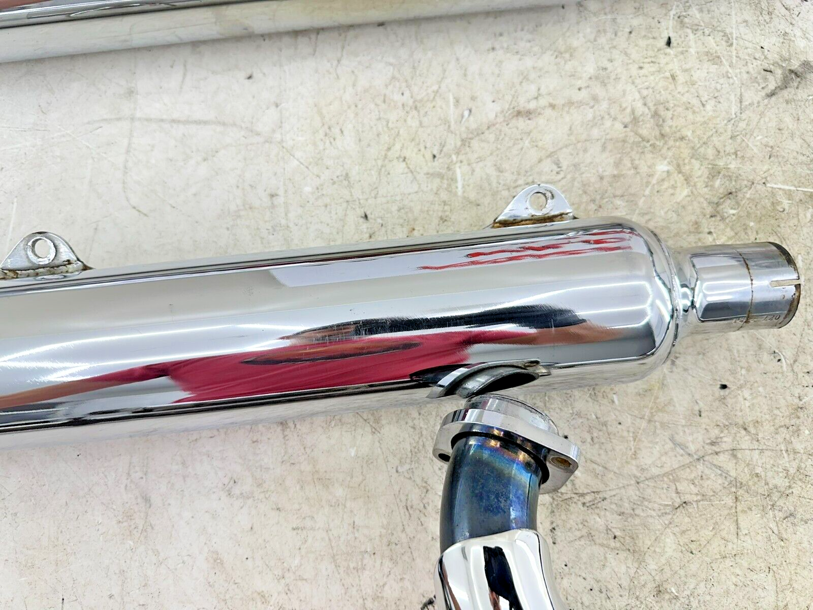1995 HARLEY SOFTAIL Chrome Fish Tail Dual Exhaust System Header Muffler