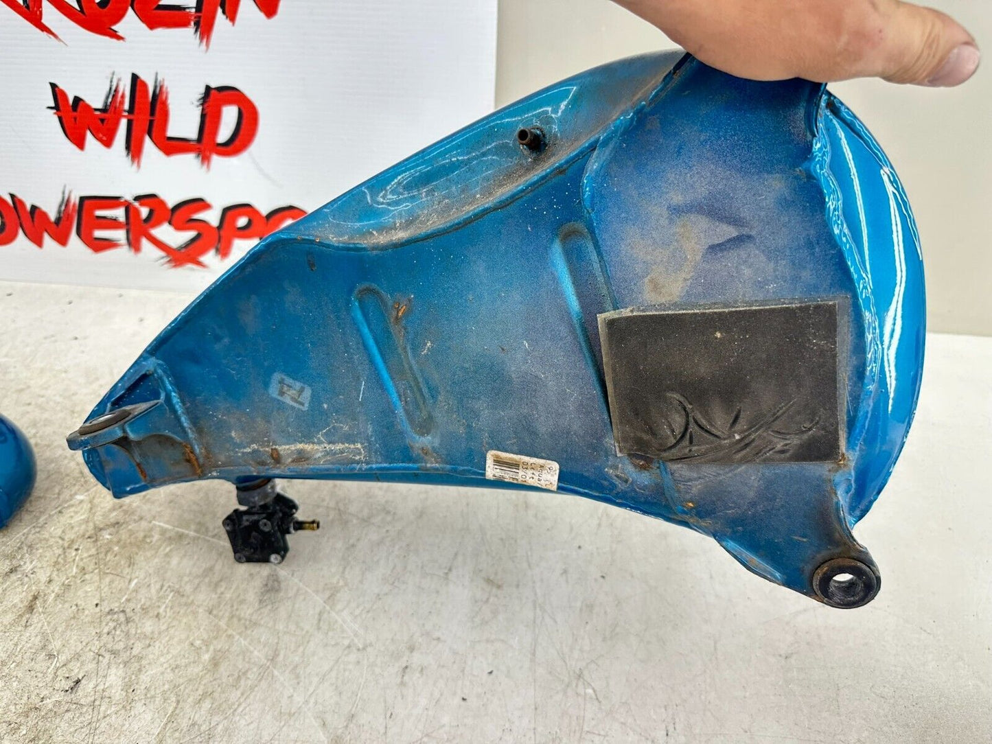1995 HARLEY SOFTAIL OEM HD GENUINE SPLIT GAS FUEL TANK & PAINT AQUA & SILVER