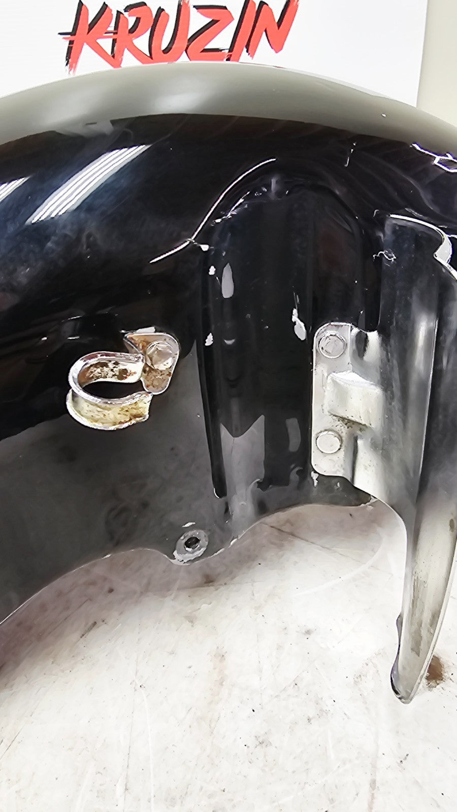 2000 HONDA VALKYRIE INTERSTATE Front Wheel Fender w/ Chrome Trim Tip Black