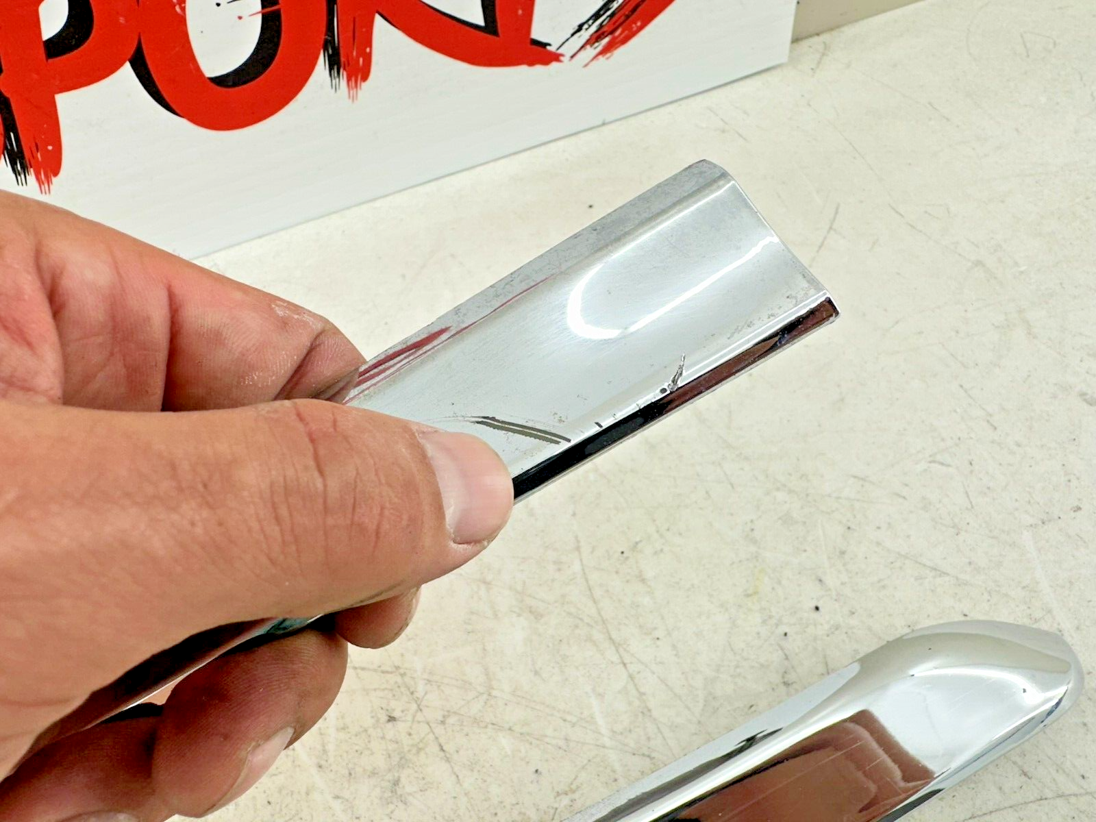 04 Honda Goldwing GL1800 Right & Left Saddlebag Door Trim Chrome Set OEM Genuine