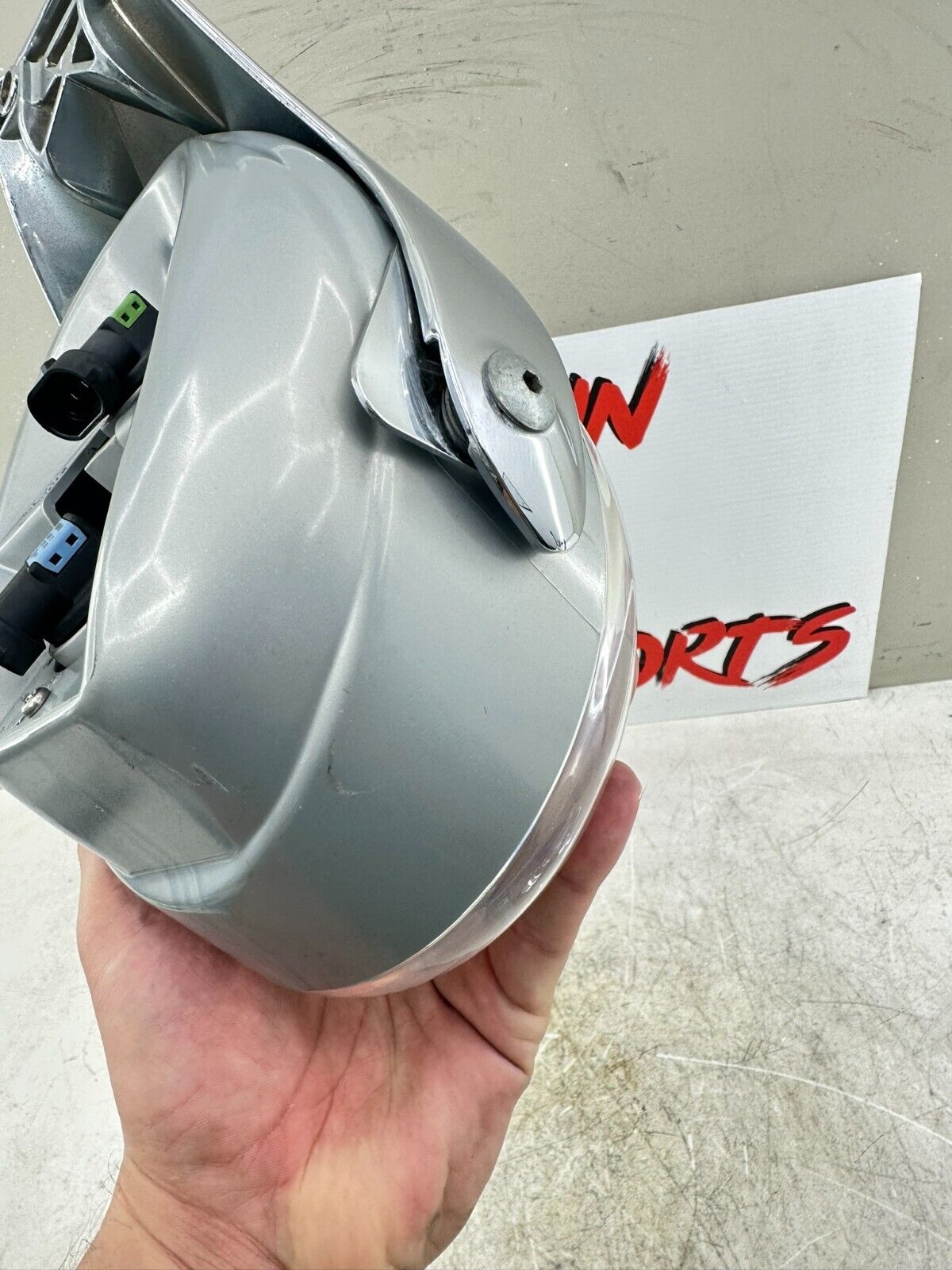 2003 Harley Davidson V Rod VRSCA Headlight + Chrome Mounting Bracket + Visor