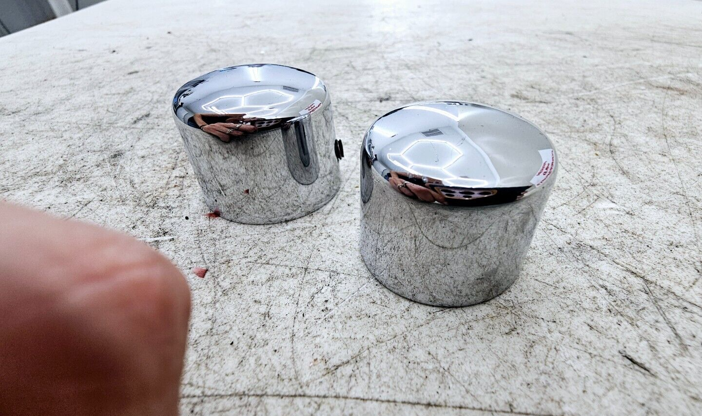 1999 HARLEY DYNA CONVERTIBLE Chrome Front Fork Axle Covers OEM HD