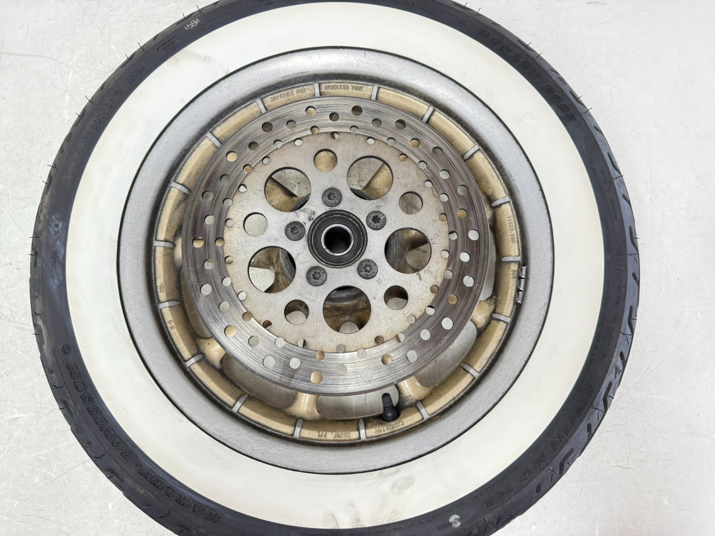 2003 HARLEY ELECTRA GLIDE 16" Rear Wheel Rim Tire Gold 100th Anniversary 9 Spoke