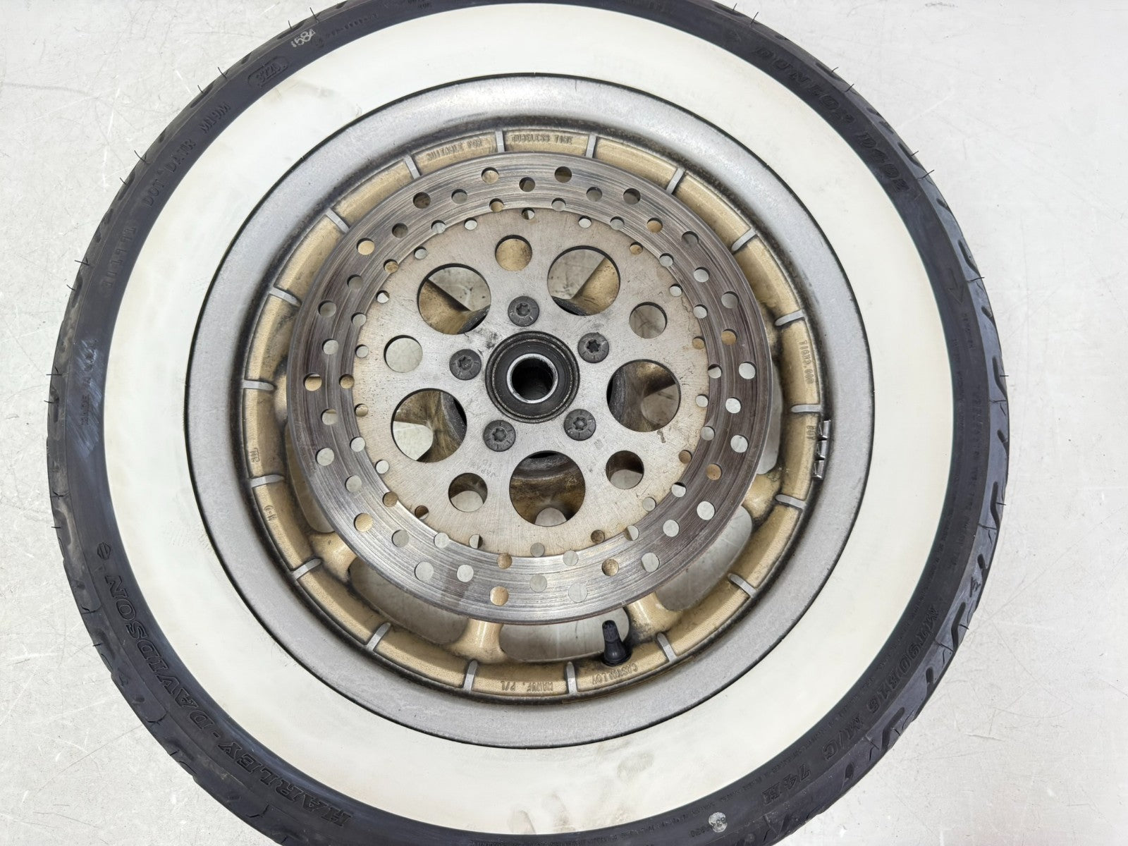 2003 HARLEY ELECTRA GLIDE 16" Rear Wheel Rim Tire Gold 100th Anniversary 9 Spoke