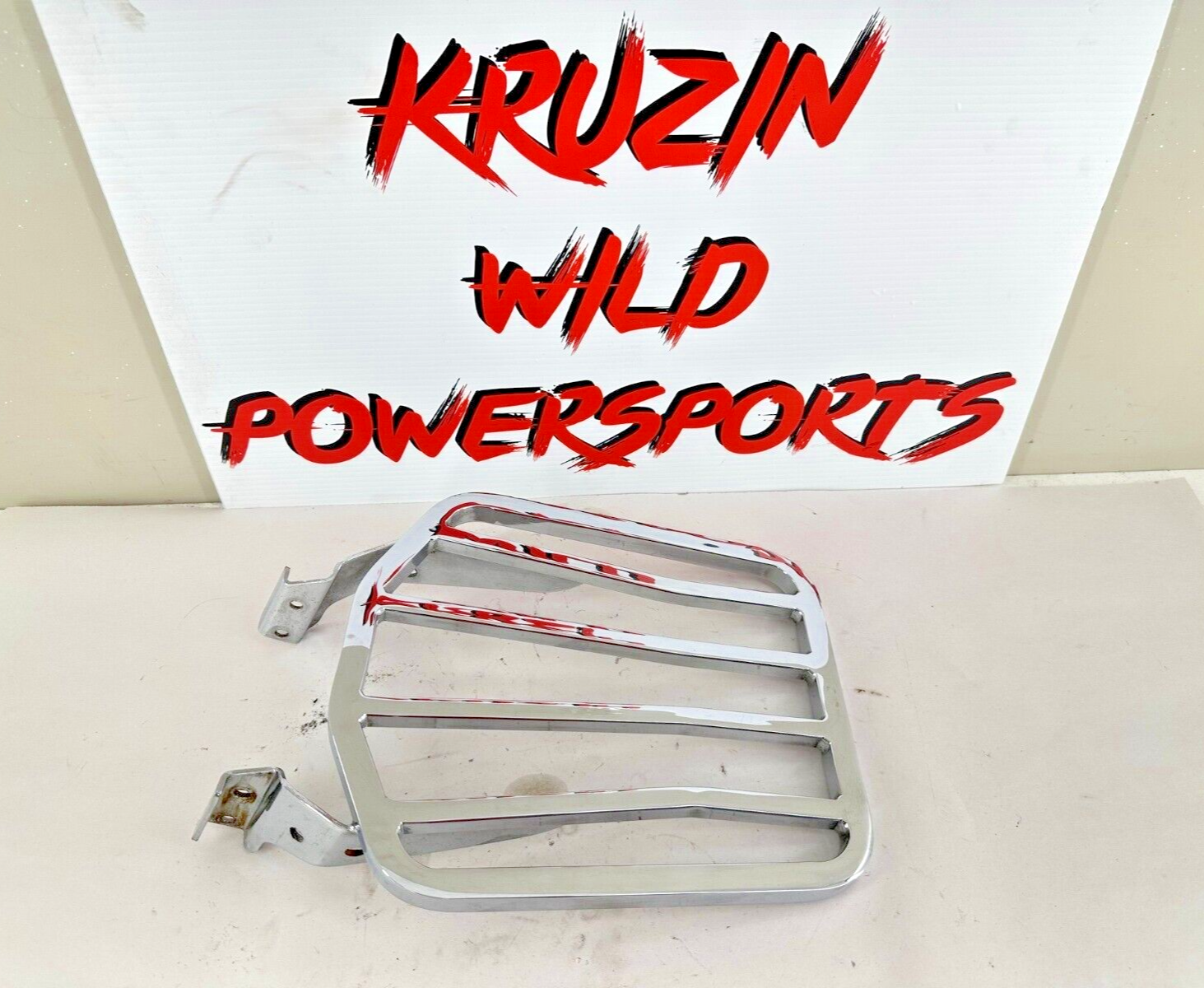 2003 HARLEY SOFTAIL Chrome Luggage Rack Sissy Bar Passenger Backrest