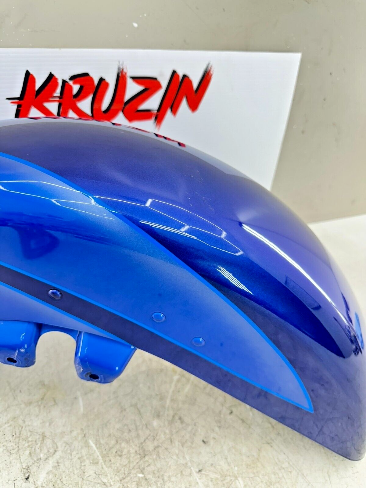 2007 Harley Electra Glide CVO OEM HD Front Fender Lightning Blue Midnight Pearl