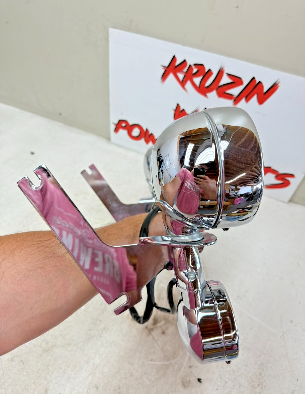 1998 HARLEY FLH ROADKING Highway Fog Spot Lamp Turn Signal Light Bar Chrome