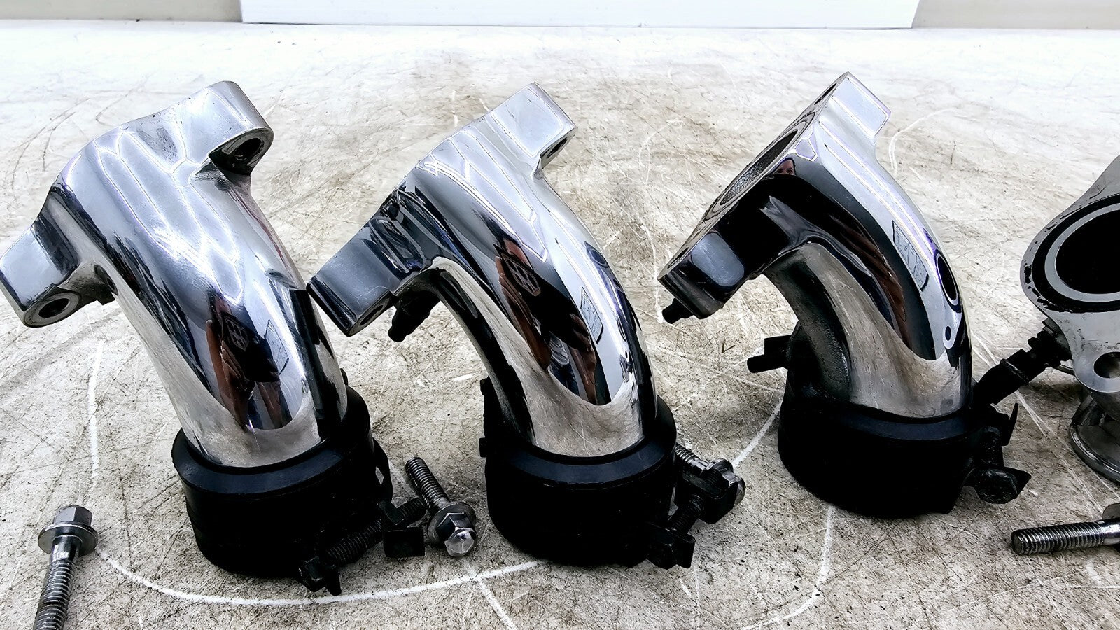 1999 HONDA VALKYRIE INTERSTATE Chrome Carb Carburator Intake Manifolds Boots