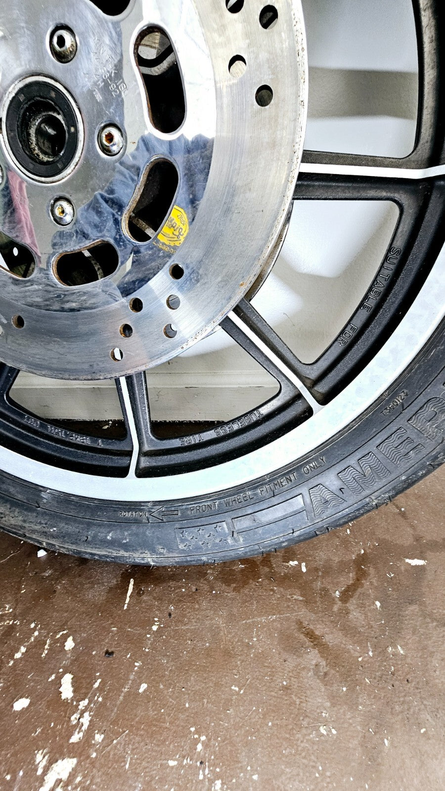 1995 HARLEY DYNA CONVERTIBLE 19x2.15 Front Wheel Rim Tire Dual Brake Rotor