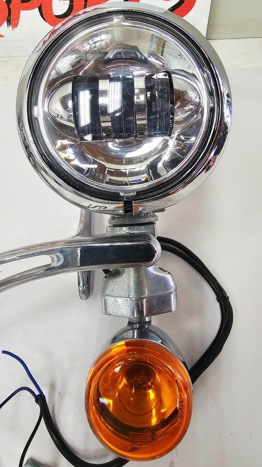 1995 HARLEY SOFTAIL Arlen Ness Passing Highway Spot Light Bar LED Turn Signal
