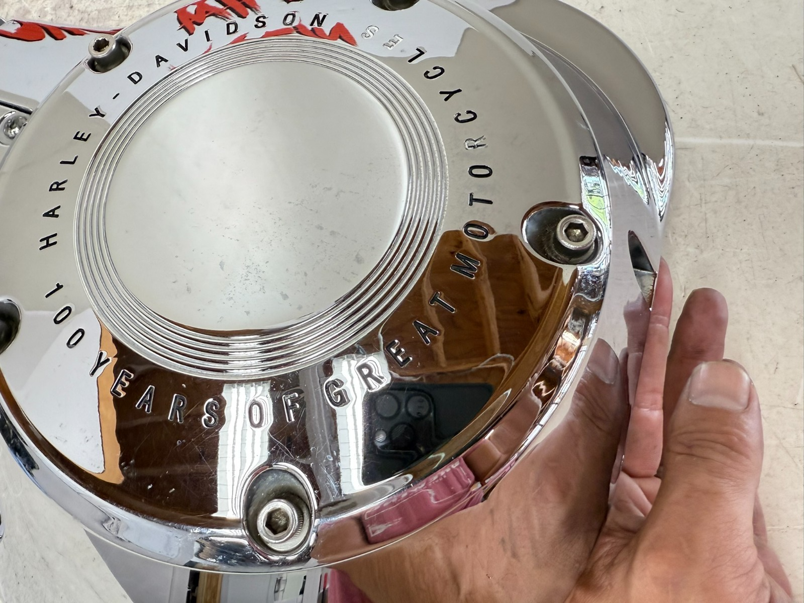 2003 HARLEY ELECTRA GLIDE Outer Primary Clutch Chrome Cover 100 Anniversary