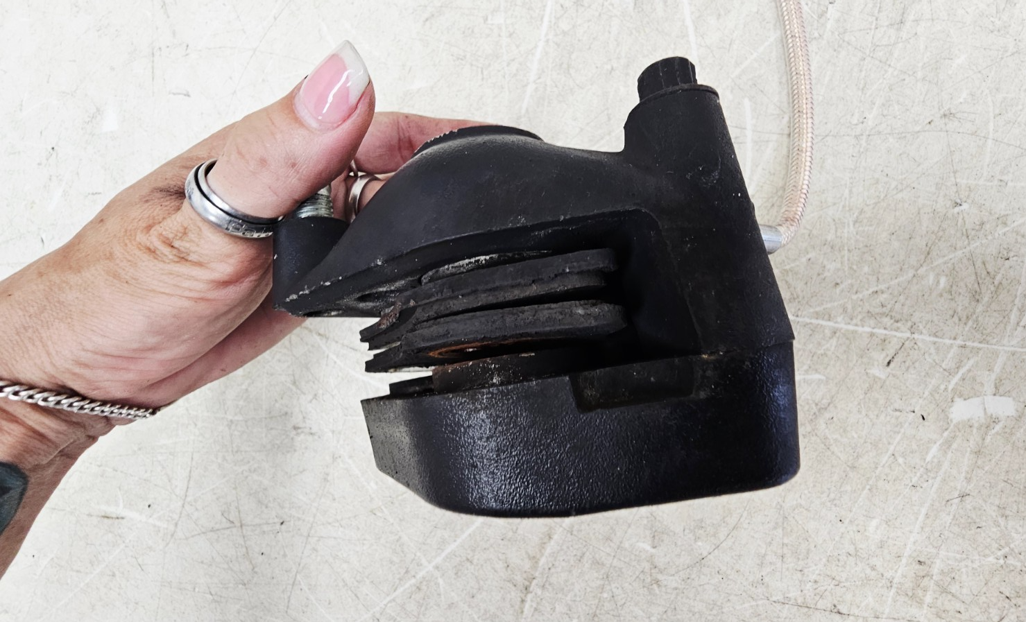 2000 HARLEY SOFTAIL DEUCE Brake Caliper Braided Hose 9/16 Chrome Master Cylinder