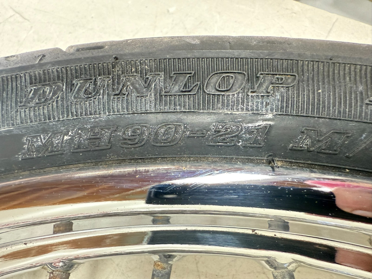 2003 Harley Davidson Sportster 21" Front Wheel Rim Tire Laced Spoke Brake Rotor