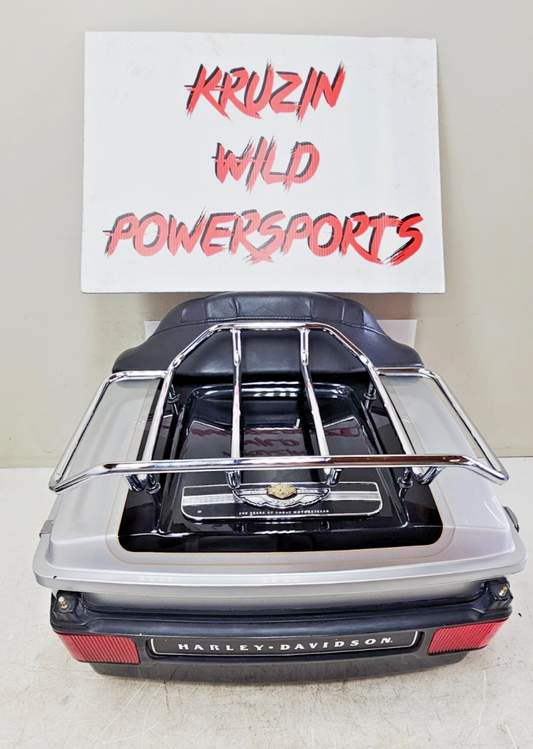 2003 HARLEY ELECTRA GLIDE Trunk Tour Pack Top Box Silver Black 100 Anniversary