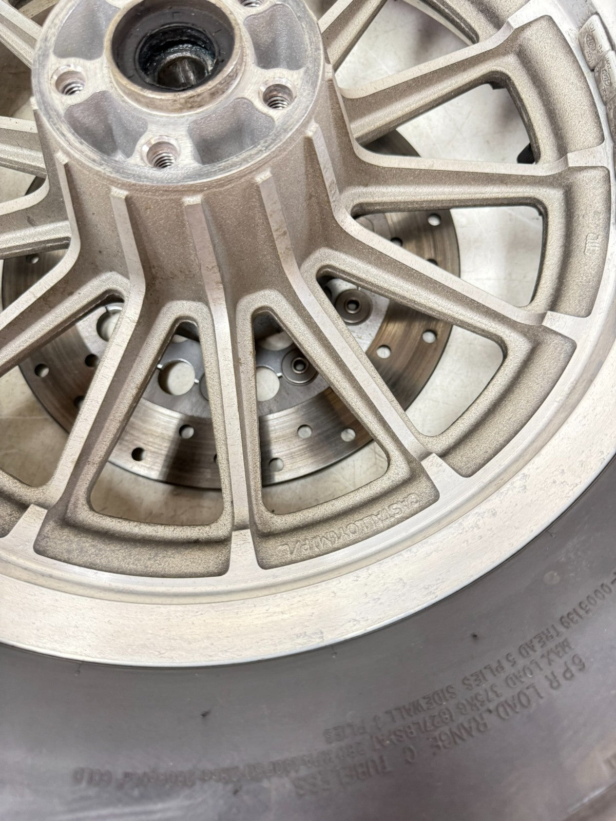 1997 Harley Davidson Sportster Rear Wheel Rim Tire Brake Rotor 13 Spoke 16x3.00
