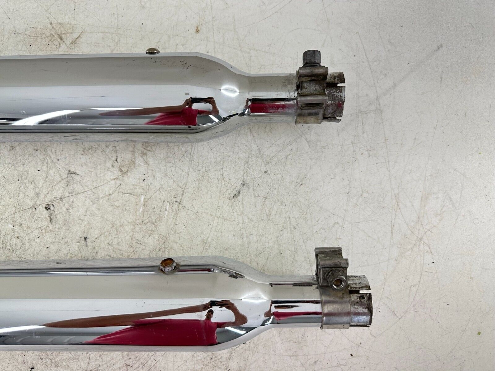 2004 HARLEY FLH ELECTRA GLIDE Chrome Slip On Mufflers Silencer Pipe