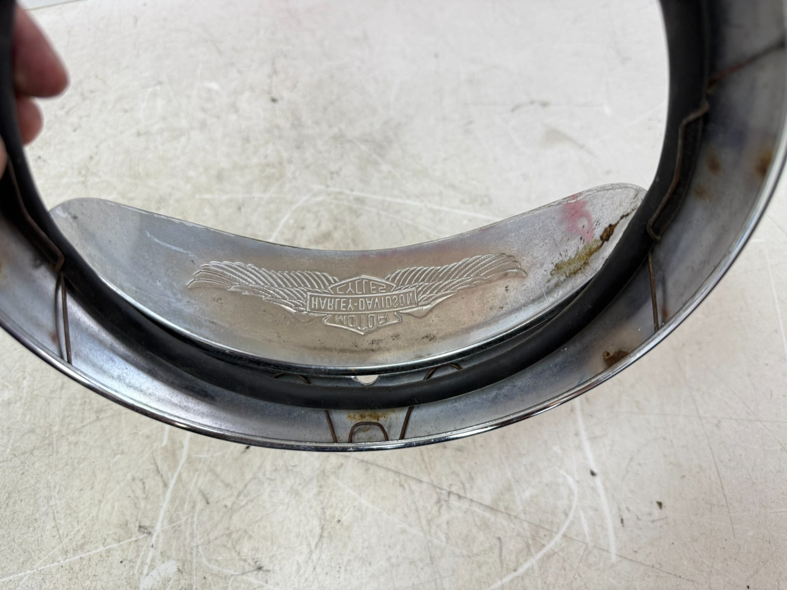 2003 HARLEY ELECTRA GLIDE Headlight Chrome Trim Ring & HD Visor