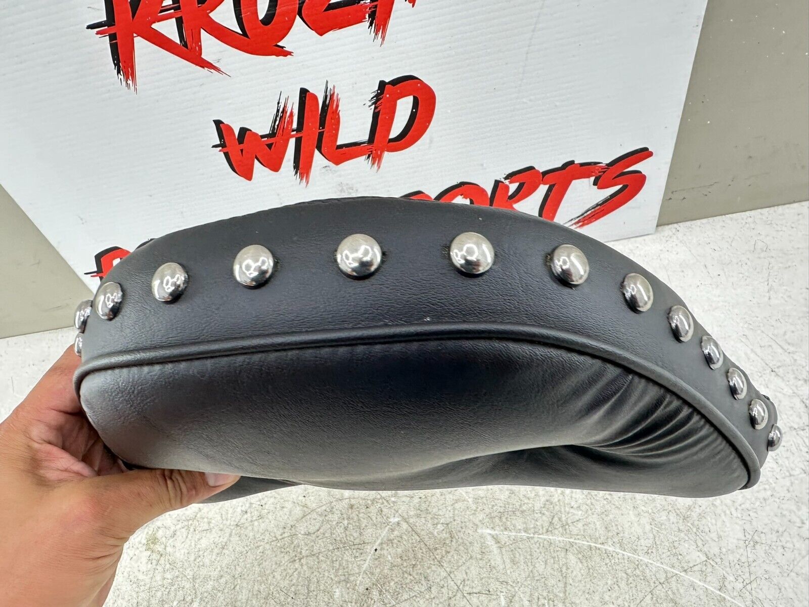 2001 HARLEY SOFTAIL FLSTS Heritage Springer Tall Backrest Pad W/ Studs