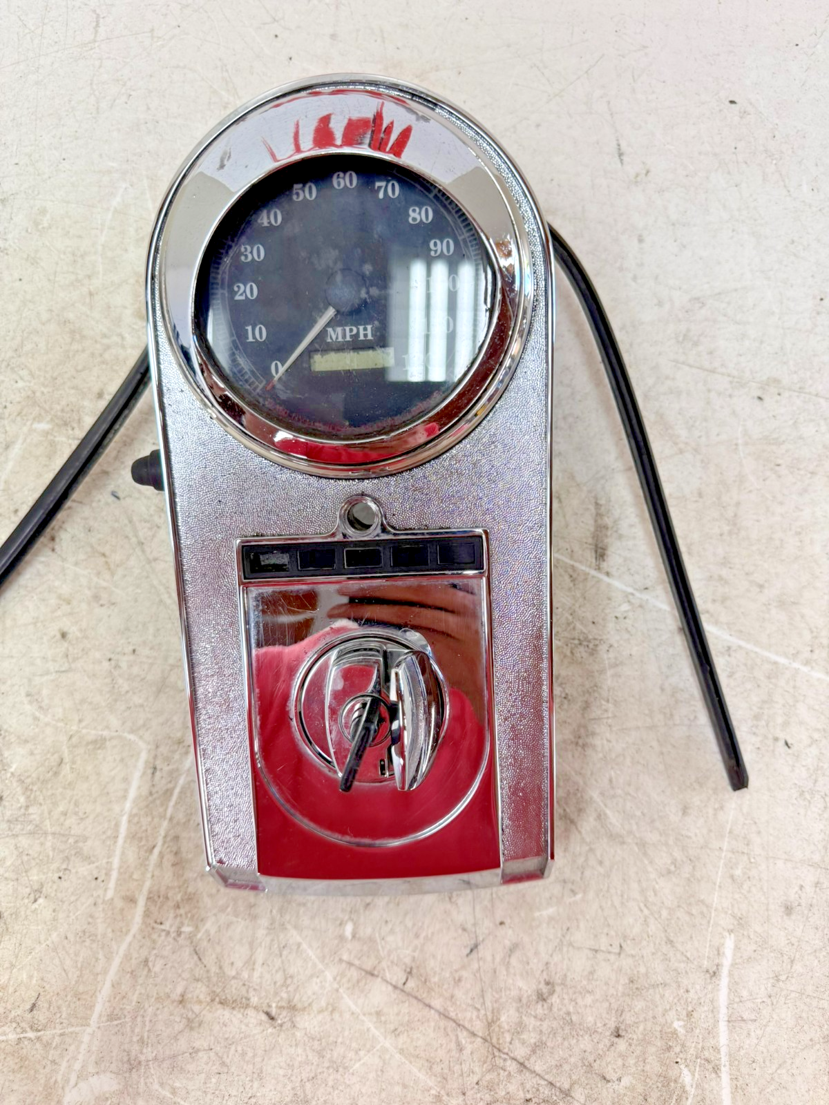 1997 HARLEY DAVIDSON SOFTAIL Dash Console Speedometer Ignition Switch Chrome