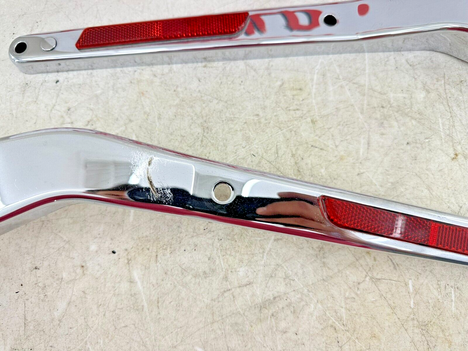 1999 HARLEY DYNA OEM HD Chrome Rear Fender Frame Strut Arm Bars