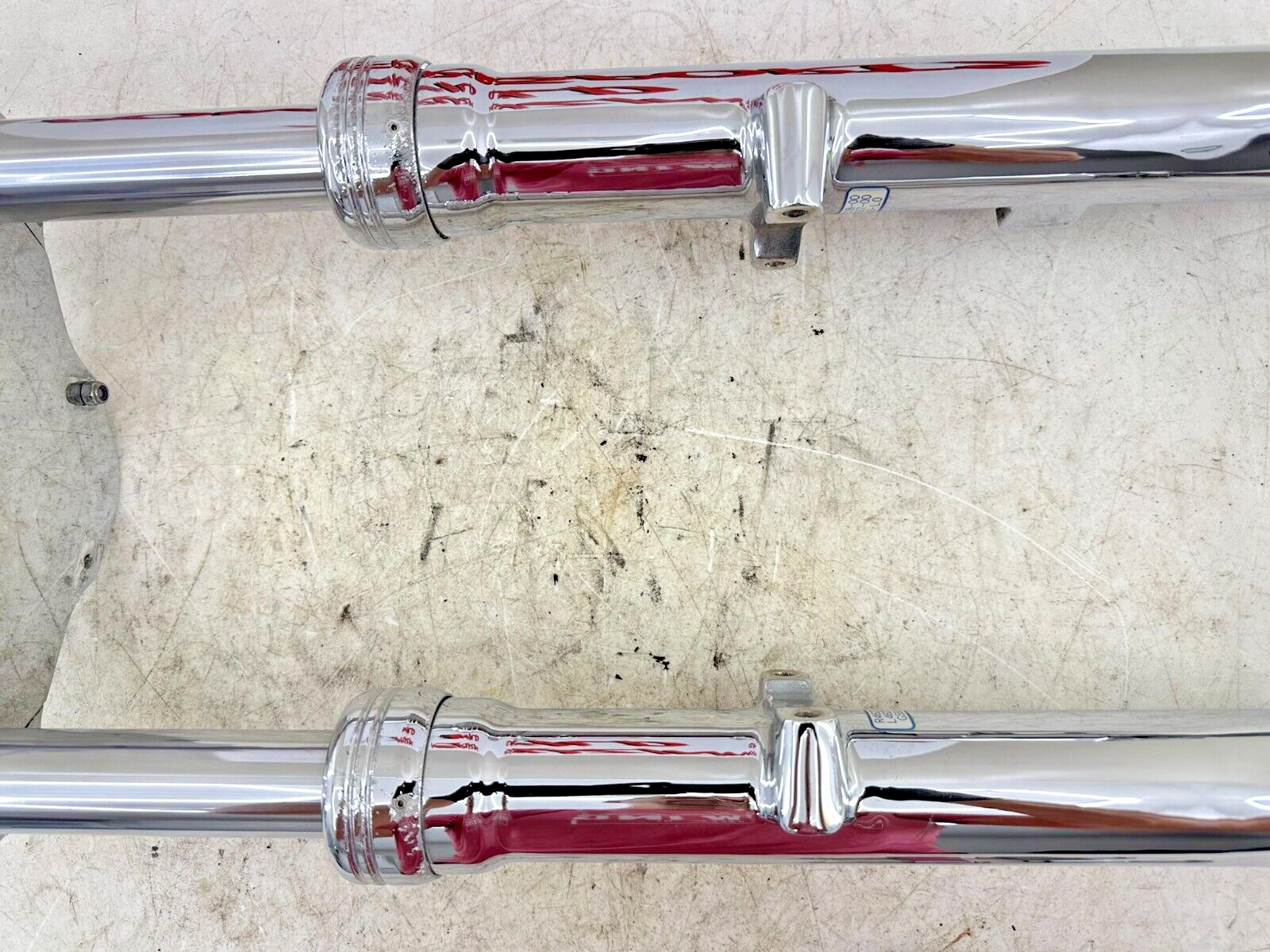2002 HARLEY DYNA LOW RIDER 41mm Front Forks Wide Glide Chrome Lowers+Triple Tree