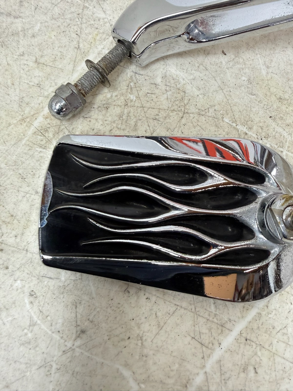 1993 HARLEY DYNA Wide Glide Chrome Flame Mirrors Left Right Inferno Mirror